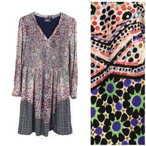 Anthropologie | NEW Smocked Bodice Tiled Amethyst Maeve V-Neck Dress Medium